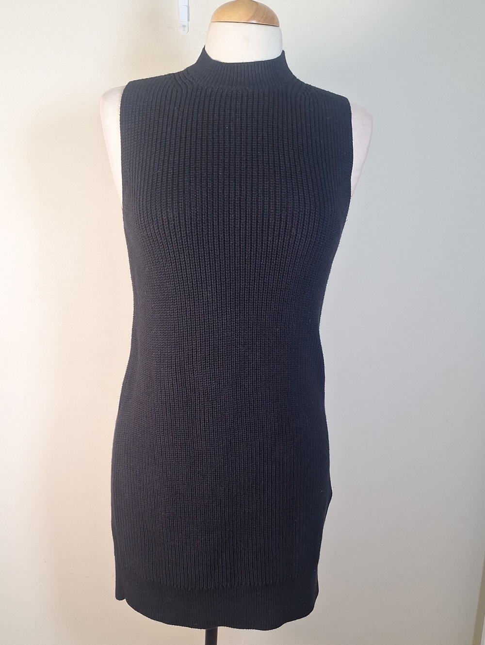 COS Chunky 100% Cotton Mock Neck Sleeveless Tube Dress Size XS
